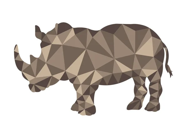 Rhino pattern in polygonal style for design — Stock Vector