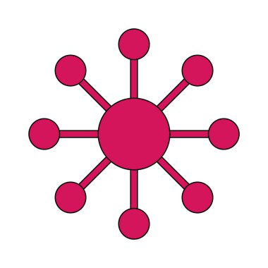 Kişi, Hub veya Analytics simge, düz tasarım