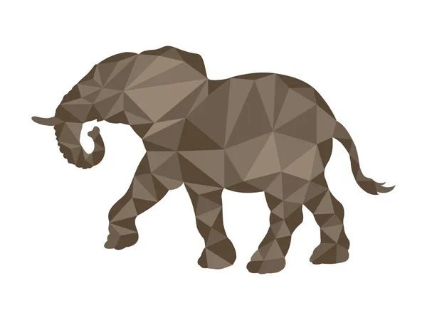 Silhouette d'éléphant en style polygonal pour le design — Image vectorielle