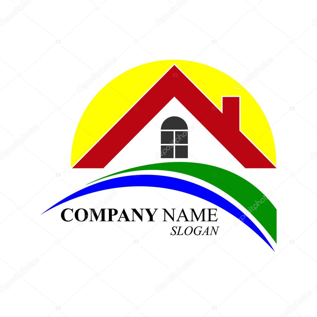 Logo for construction or real estate company, flat design