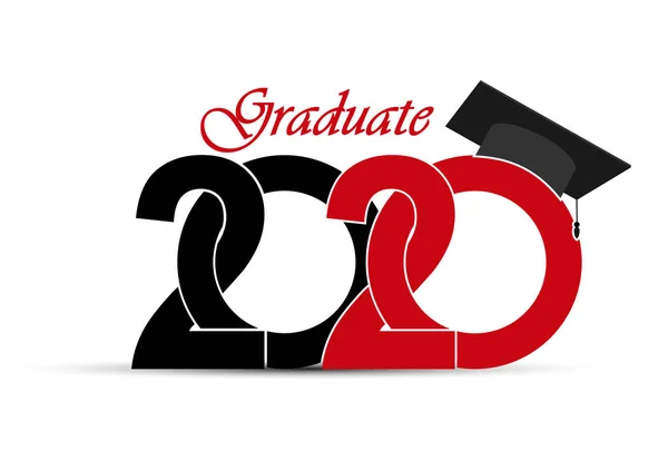 Absolvent und Klasse 2020 mit Absolventenmütze. — Stockvektor