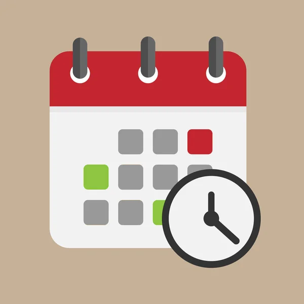 Icono de calendario de reloj simple para sitios y aplicaciones — Vector de stock