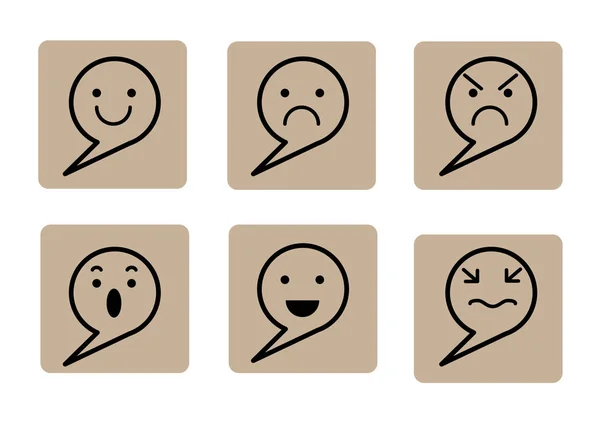 Набір символів емоцій для веб-сайтів і додатків, простий дизайн — стоковий вектор