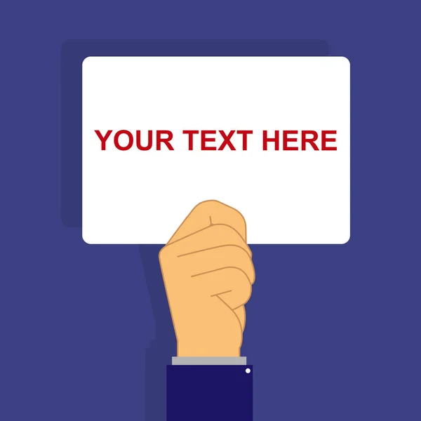 Hand mit einem Stück Papier, Platz für Ihren Text — Stockvektor