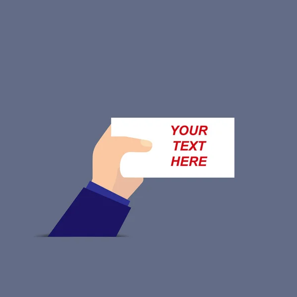 Hand mit einem Stück Papier, Platz für Ihren Text — Stockvektor