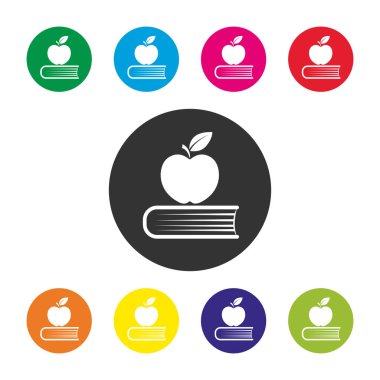 Renkli yuvarlak eğitim simgeler, basit desig set