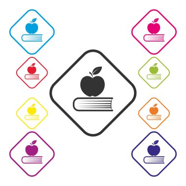 Renkli kare eğitim simgeler, basit bir tasarım kümesi