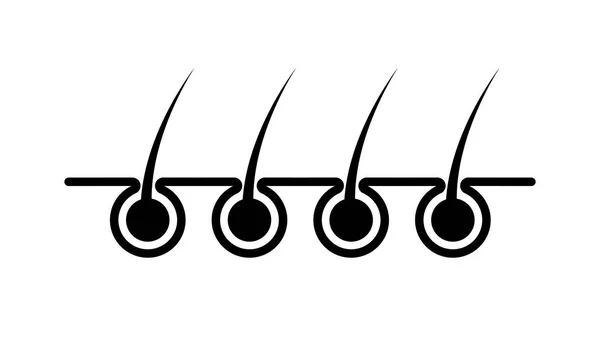 Icono de pelo en la piel, diseño plano — Vector de stock