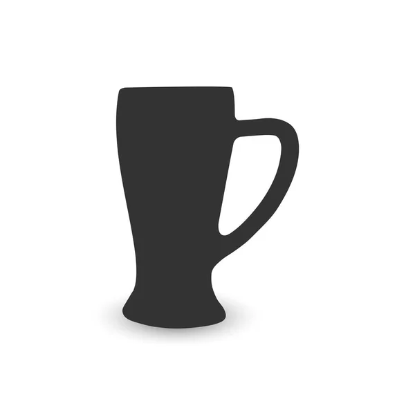 Verre avec poignée de bière, design simple — Image vectorielle