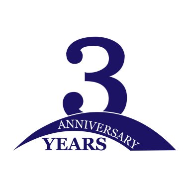 3 yıl yıldönümü, düz basit tasarım