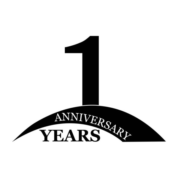 1 years anniversary, flat simple design