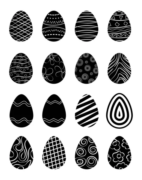 Easter egg set for design and decoration, simple design — Stock Vector