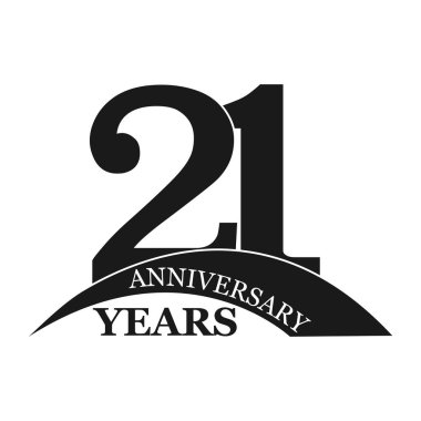 21 yıl yıldönümü, düz basit tasarım