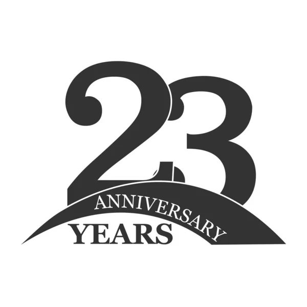 23 anni anniversario, design semplice e piatto — Vettoriale Stock