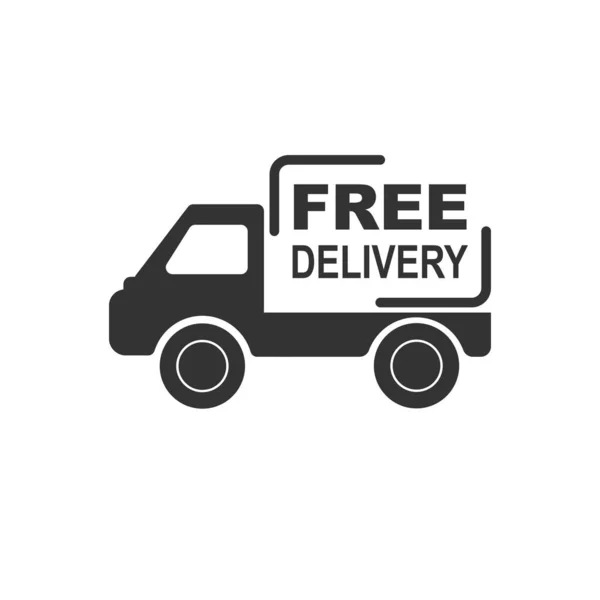 Truck with the inscription free delivery, simple design — Stock Vector