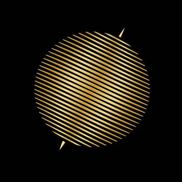 Círculo de líneas paralelas, color dorado — Vector de stock
