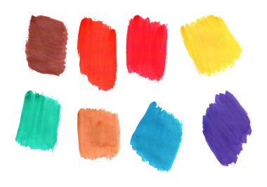 çok renkli fırça darbeleri seti, taklit guaj boya