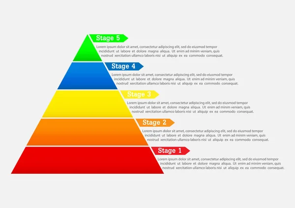 Infografías de la generación de plomo, pirámide de la estrategia de desarrollo — Archivo Imágenes Vectoriales