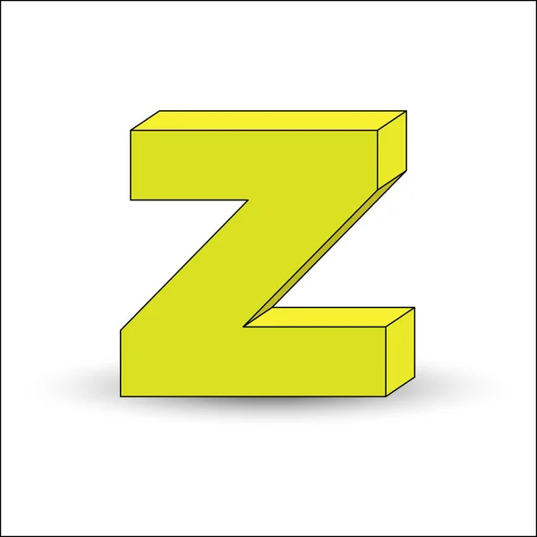 Εικόνα τριών διαστάσεων του γράμματος Z. ο προσομοιωμένος τόμος 3D — Διανυσματικό Αρχείο