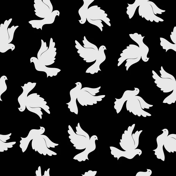 Seamless pattern with pigeons for design and decoration. — Stock Vector