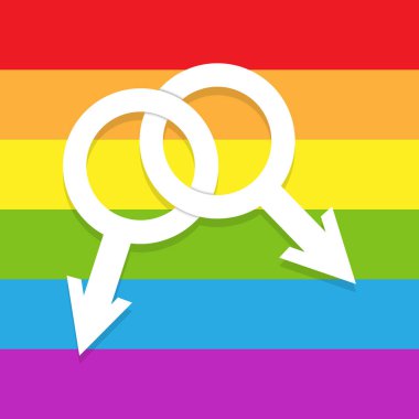 Lgbt arka planda erkeklik iki iç içe sembolleri
