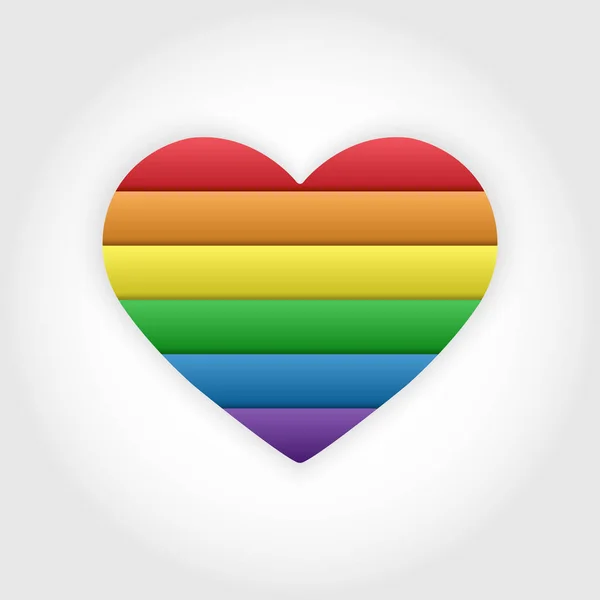 Heart består av HBT-färgränder — Stock vektor