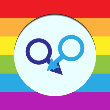 Col arka planlar ile daire içinde erkeklik iki sembol