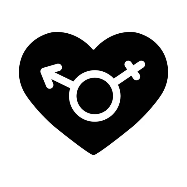 Bi-sexuální symbol pro srdcové pozadí, jednoduchý design — Stockový vektor