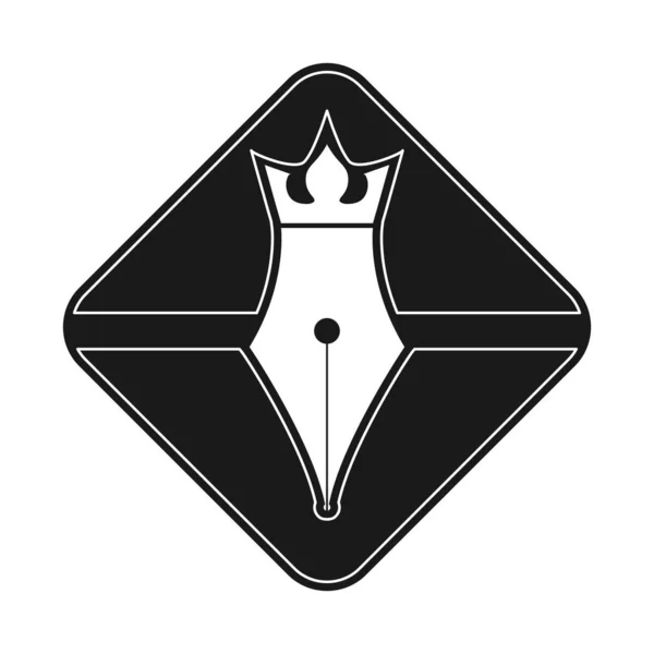 Piuma reale. Logo astratto per un'icona o un marchio — Vettoriale Stock