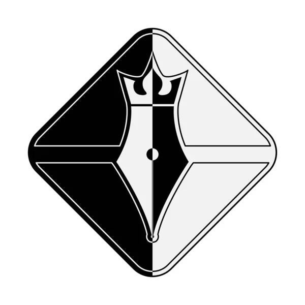 Königsfeder. abstraktes Logo für eine Ikone oder Marke — Stockvektor