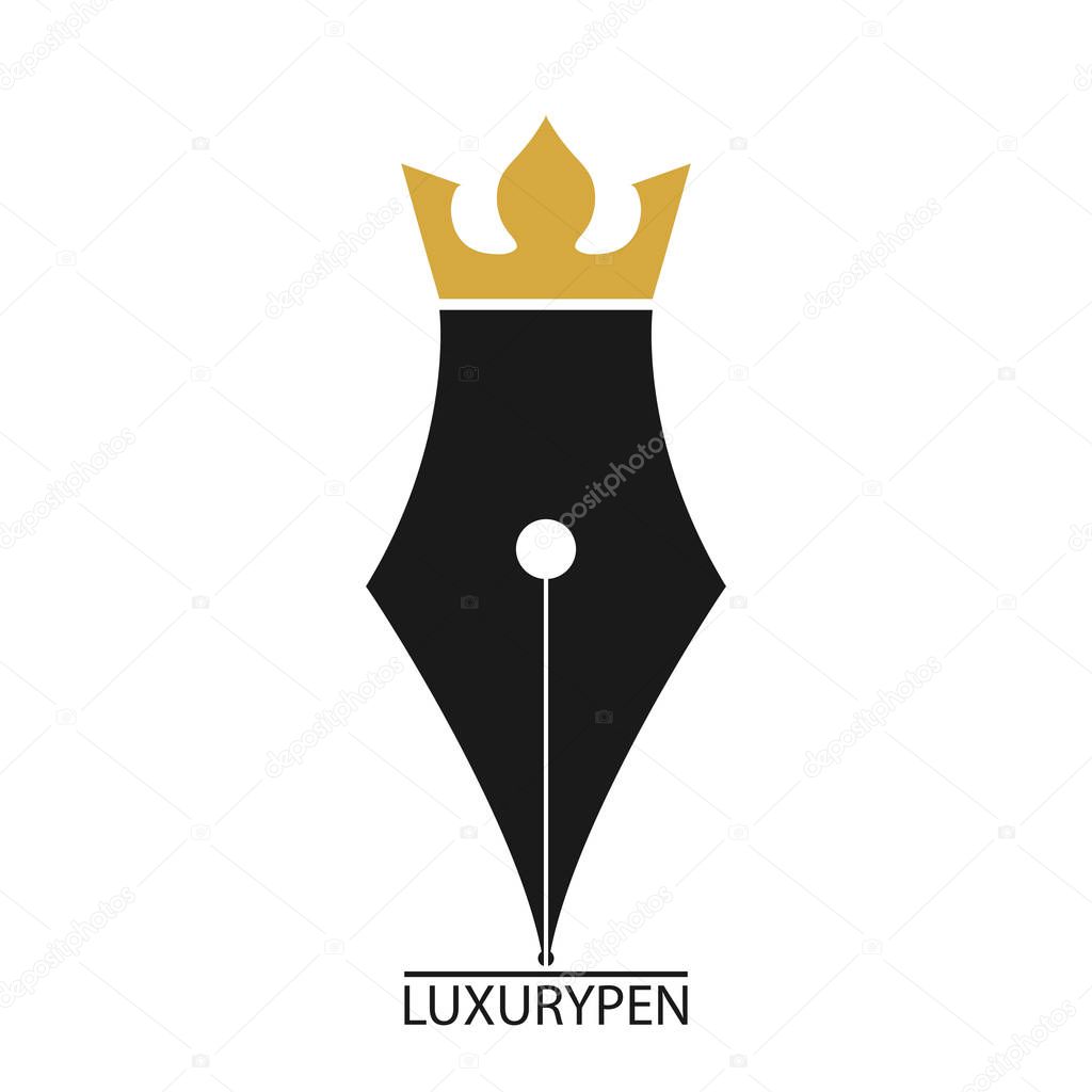 Royal feather. Abstract stylistic image for logo or brand, for icon, design or decoration