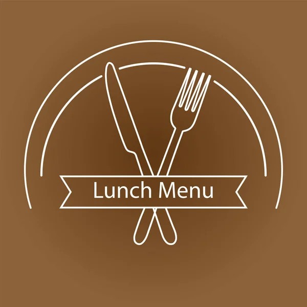 咖啡馆或餐厅午餐菜单的标志或标志 — 图库矢量图片
