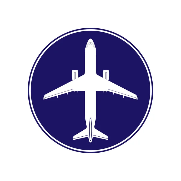 Logo simples ou um logotipo com um avião — Vetor de Stock