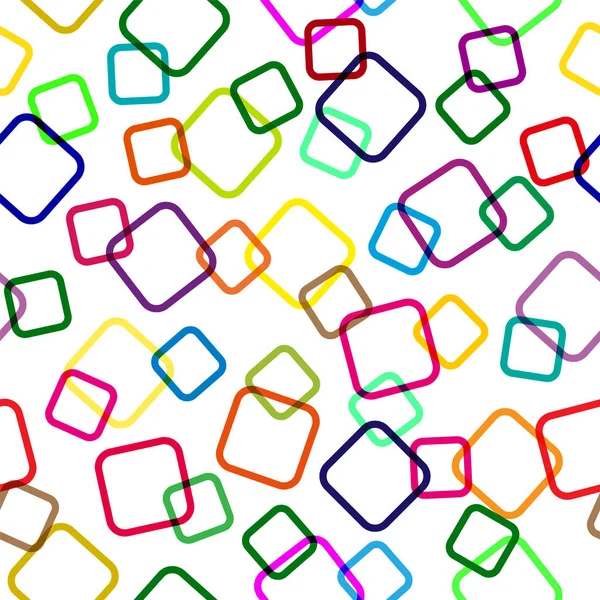 Nahtloses Muster. die Konturen des sich kreuzenden, farbigen Quadrats — Stockvektor