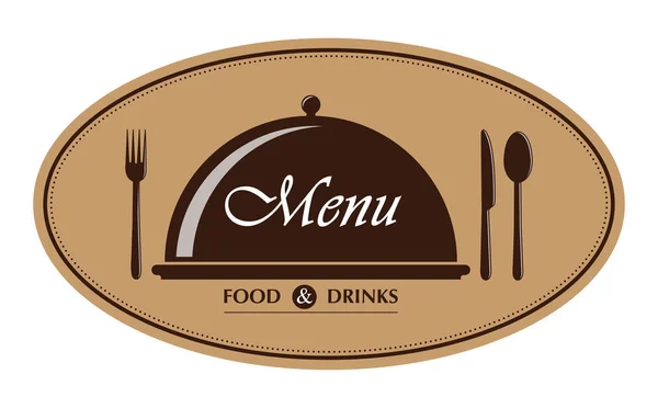 Restoran, catering veya gastro servis menüsü için logo şablonu de — Stok Vektör