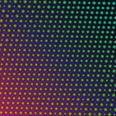 Tasarım ve dekorasyon için farklı çapta daireler ile mavi yeşil ve kırmızı degrade arka plan