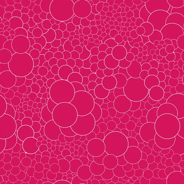 흰색 윤곽선이 있는 빨간색 원이 있는 매끄러운 패턴. — 스톡 벡터