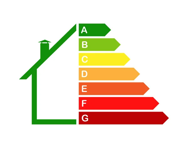 Casa energeticamente eficiente, o conceito de eficiência energética do hous — Vetor de Stock