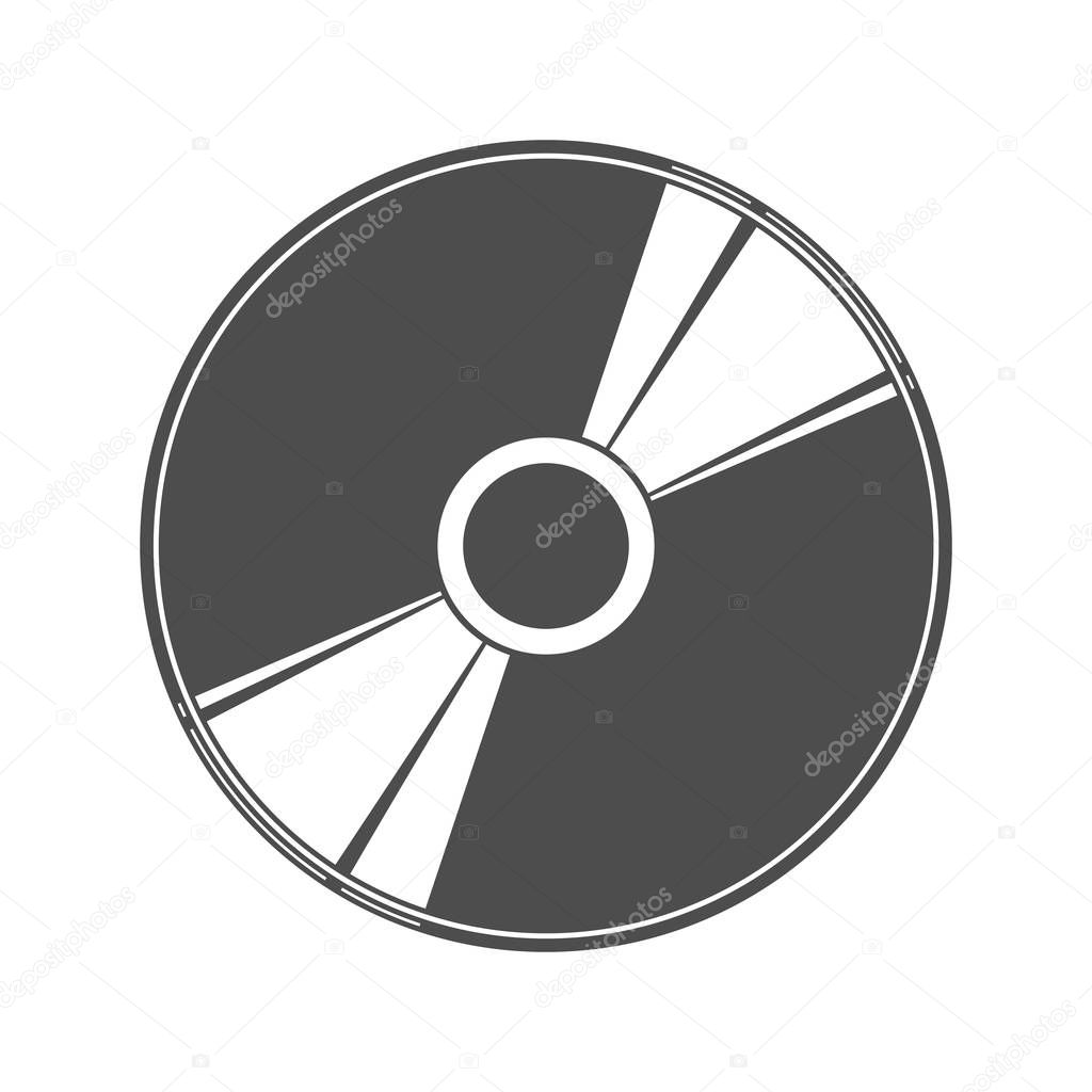 Simple flat disc icon for design and decoration.