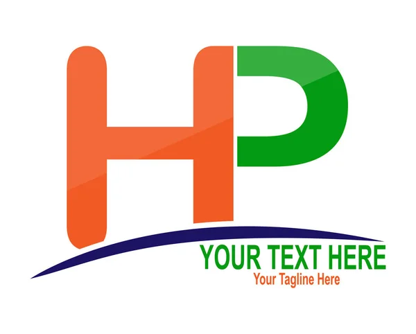 Lettere H e P. Colore stile piatto per logo, design e marca des — Vettoriale Stock