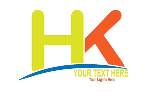 Buchstaben h und k. Farbe flach Stil für Logo, Design und brand des — Stockvektor