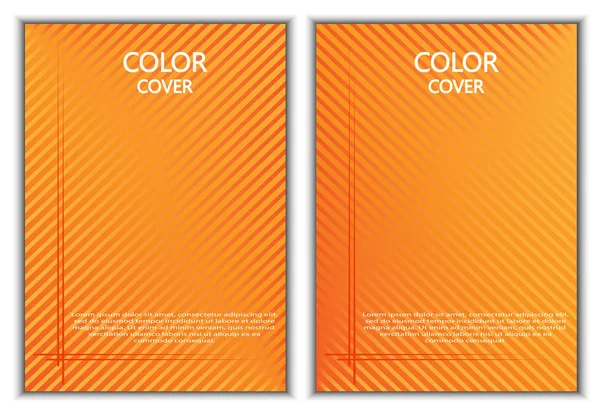 Color gradient cover with diagonal gradient lines. Orange. — Stock Vector