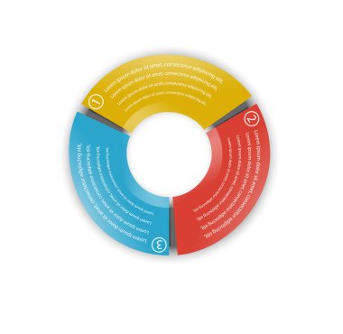 ınfographics. Üç sektörlere sahip pasta grafiği. 