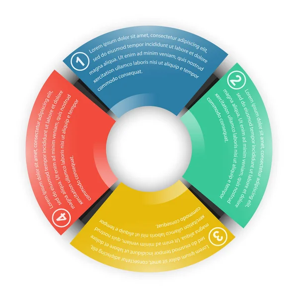 Infographics. Een cirkeldiagram met vier sectoren. — Stockvector