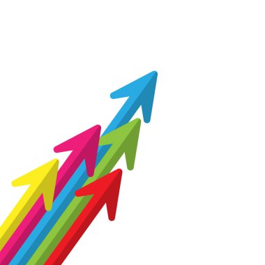 Farklı uzunlukta renkli oklar, basit tasarım