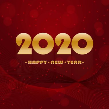 2020 bokeh ile kırmızı bir arka planda yıl