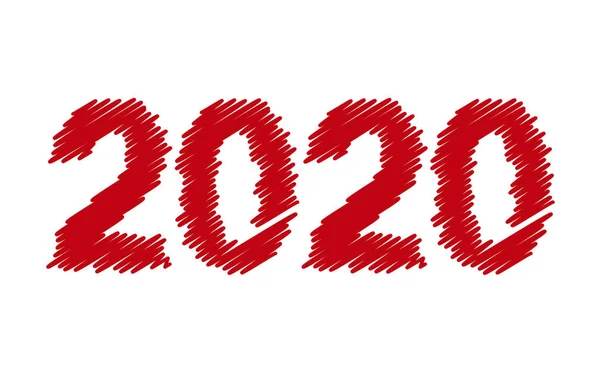 2020年新年。简单的新年设计 — 图库矢量图片