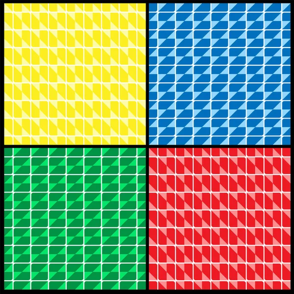 Set van multi-gekleurde geometrische patronen van pleinen. — Stockvector
