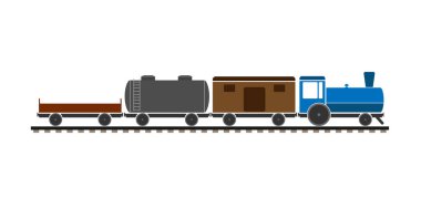 Çocuk yük treni. Basit düz tasarım.