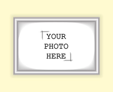 Fotoğraf, diploma veya metin için yatay ve dikey gümüş çerçeveler